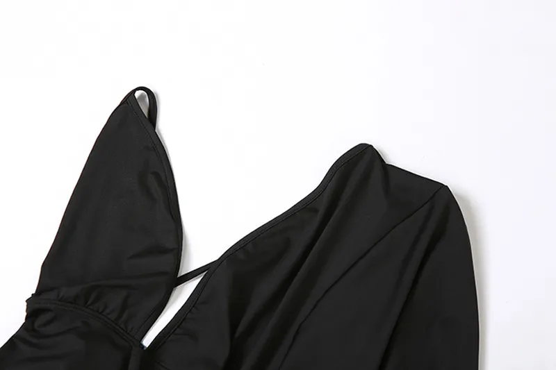 Summer Women Clothing One Shoulder Sleeve Sexy Low Cut Backless Evening Dress - Ootddress Summer Women Clothing One Shoulder Sleeve Sexy Low Cut Backless Evening Dress - Ootddress