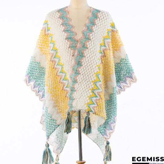 Women's  Casual V neck Half Sleeve Multicolor  Sweater | EGEMISS