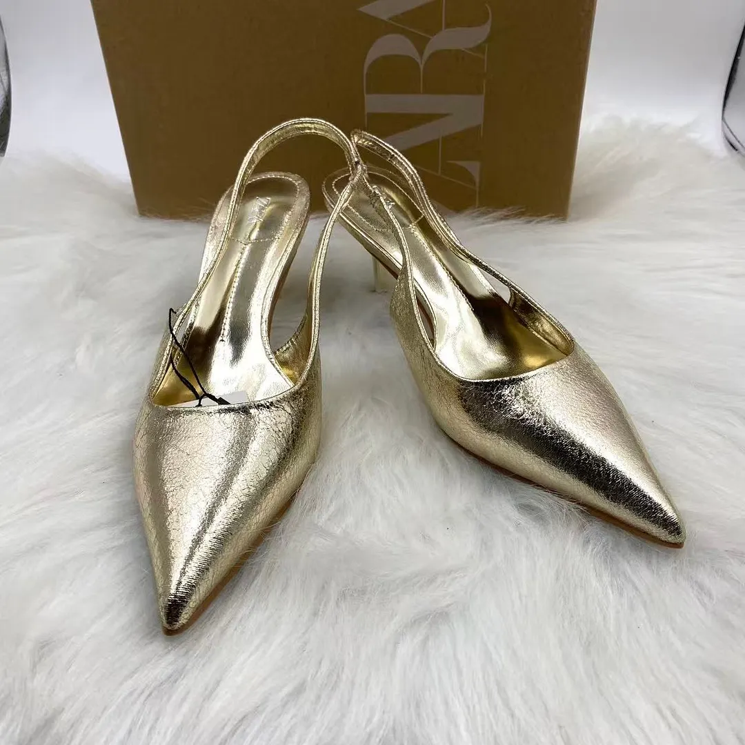 Breakj Breakj Home In The Autumn Of 2025 On The New Golden Sharp Behind The High-Heeled Women Muqin Shoes Small Fine Heel Big Size List
