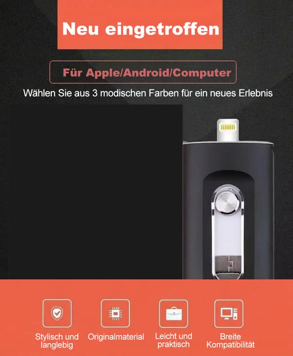 🎁⚡3-in-1-Flash-Laufwerk, tragbarer Highspeed-USB-3.0-Speicher