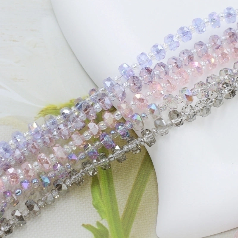 1 Set Diameter 6 Mm Hole 1~1.9mm Artificial Crystal Glass Glittery Beads