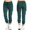 Ladies Workwear Casual Elastic Waist Lace Up Pants