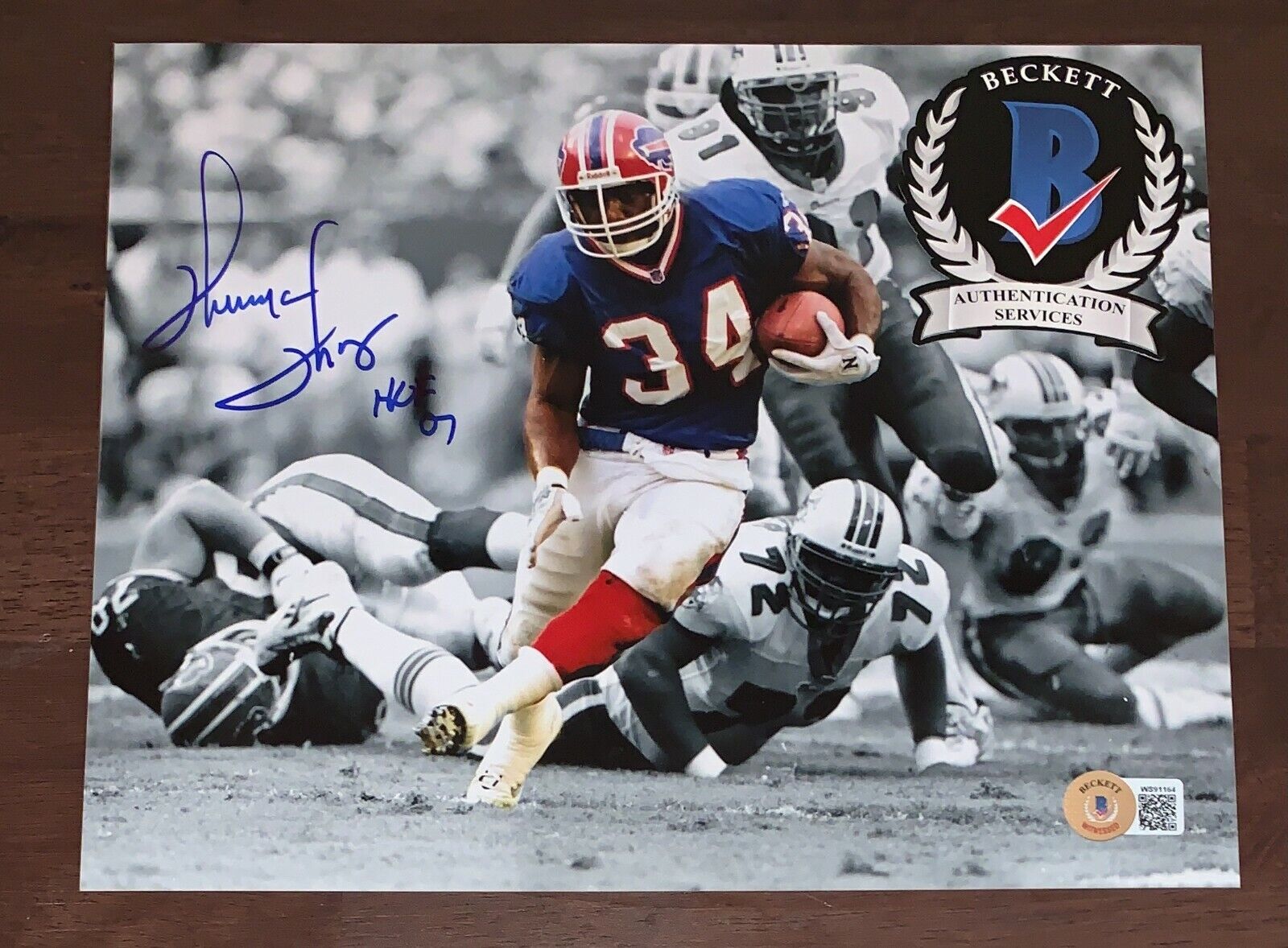 Thurman Thomas Signed Autographed 8x10 Photo Poster painting Buffalo Bills HOF Beckett N2