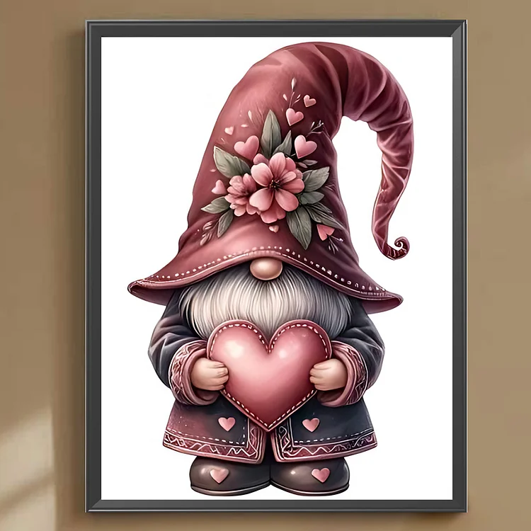 Diamond Painting - Full Round - Valentines Day Gnome(30*30cm)-1119655.04