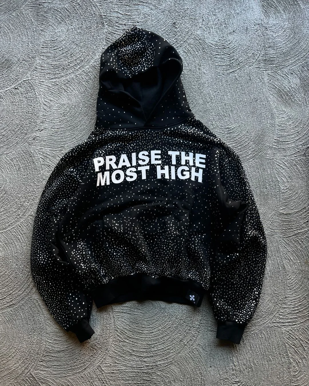 Aonga Vintage Streetwear God Letter Print Hoodies Women Oversized Street Diamond Process Sweatshirt Harajuku New Y2k Tops Men Clothing aonga