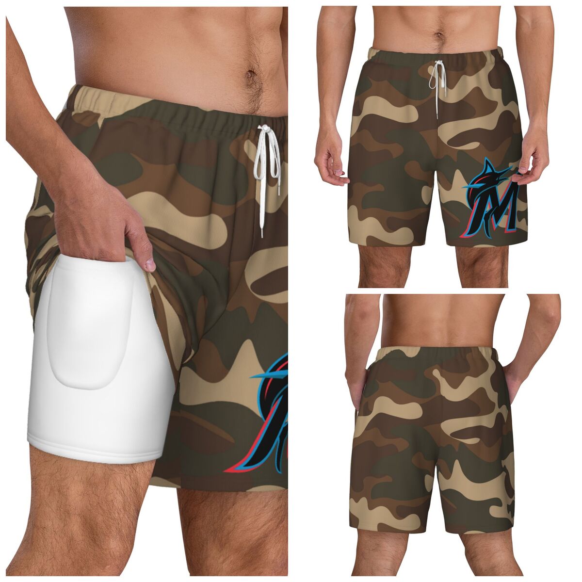 Miami Marlins Camo Men's Swim Shorts