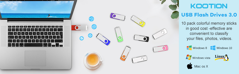10 pack colorful usb flash drives