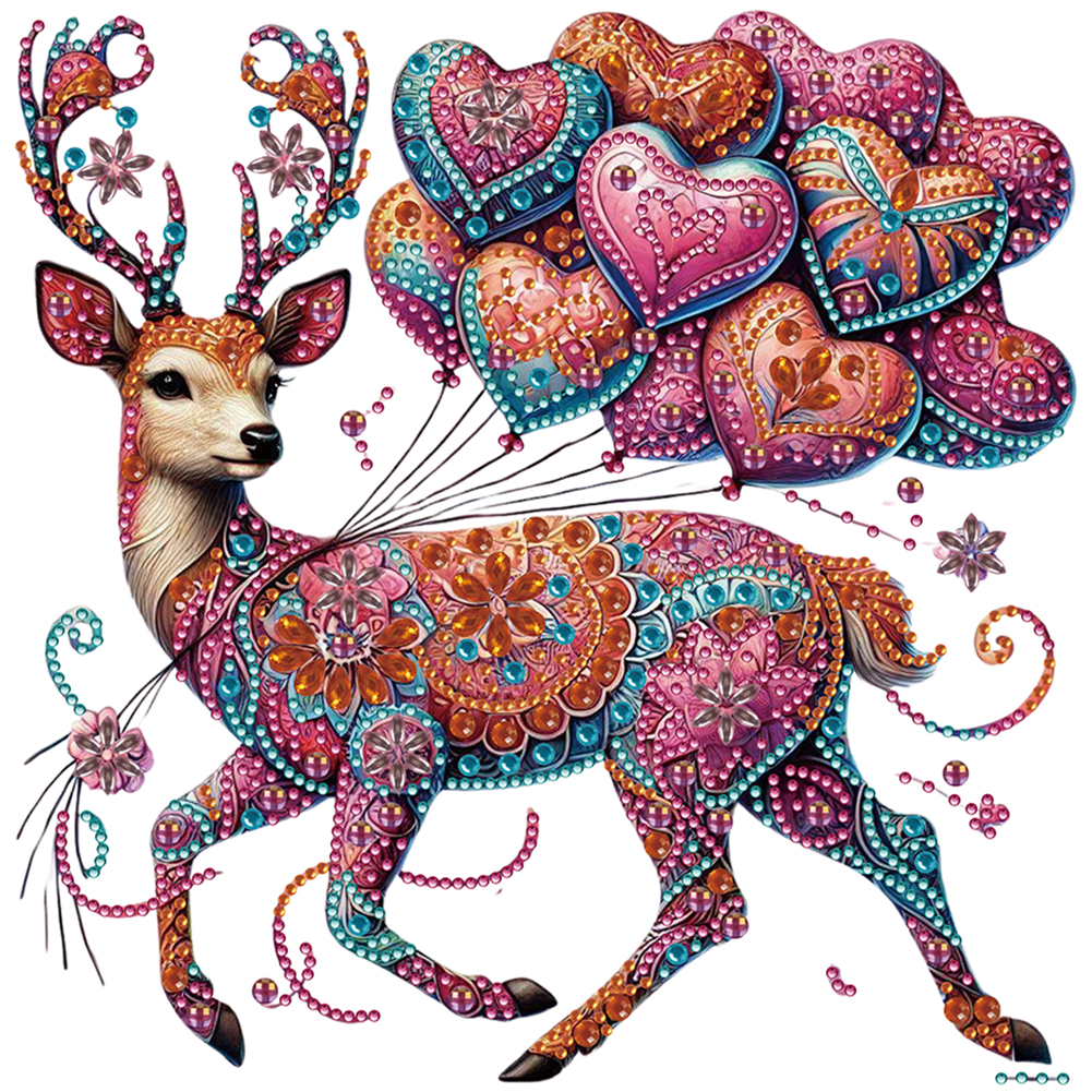 Mandala Pattern Deer 30*30cm(canvas) special shaped drill diamond painting