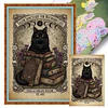 Black Cat And Book-11CT Stamped Cross Stitch 40*60cm/15.75*23.62in  tapestrymarket
