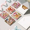 6PCS DIY Diamond Art Greeting Cards Xmas Gingerbread Man Congratulations Cards