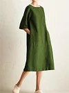 Japanese Style Linen Cotton Dress