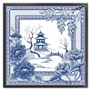 (Stamped/Counted) Orchid Porcelain Scenery-14CT Cross Stitch 40*40cm/15.75*15.75in