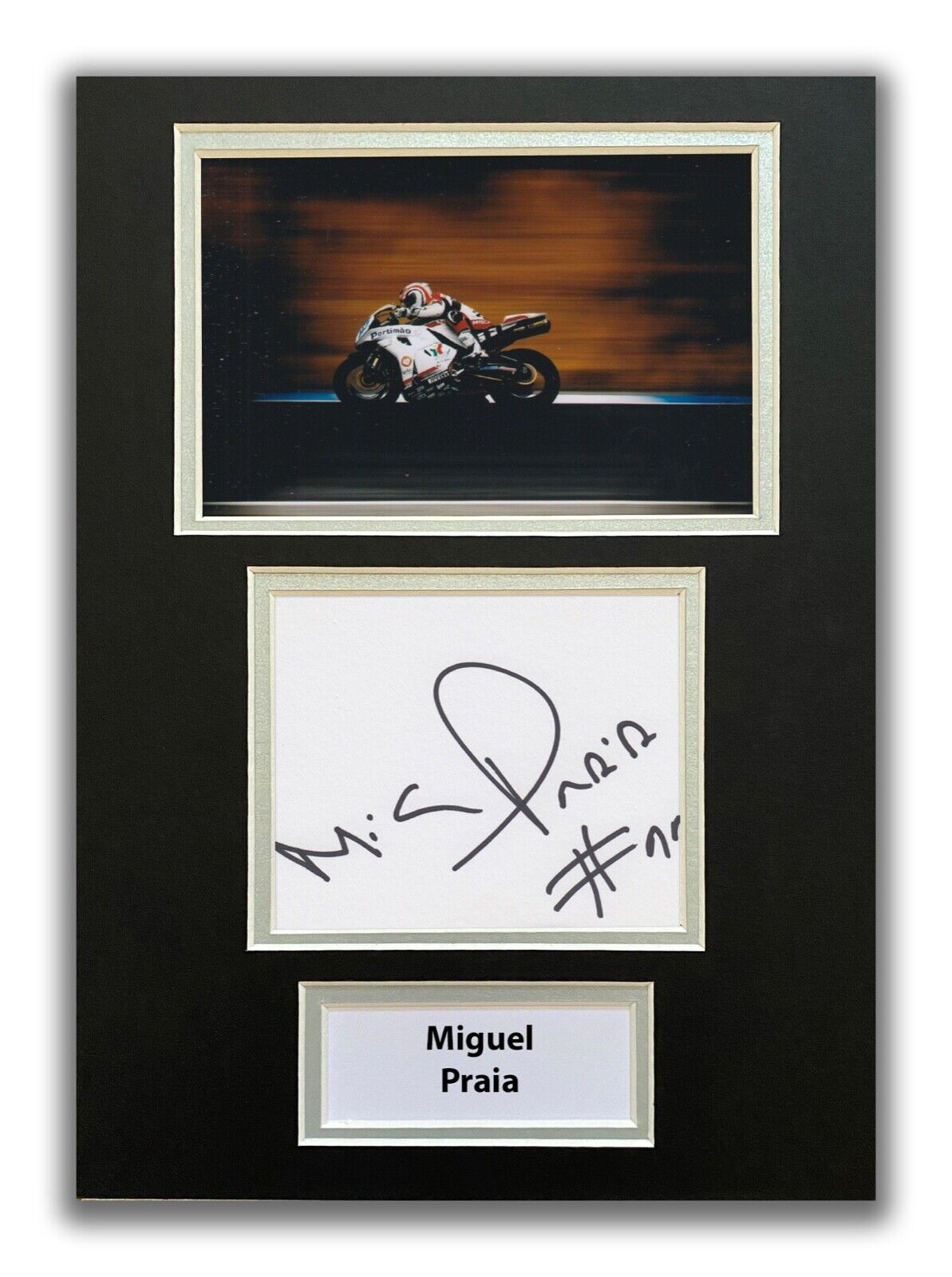 MIGUEL PRAIA HAND SIGNED A4 MOUNTED Photo Poster painting DISPLAY - MOTOGP AUTOGRAPH 1.