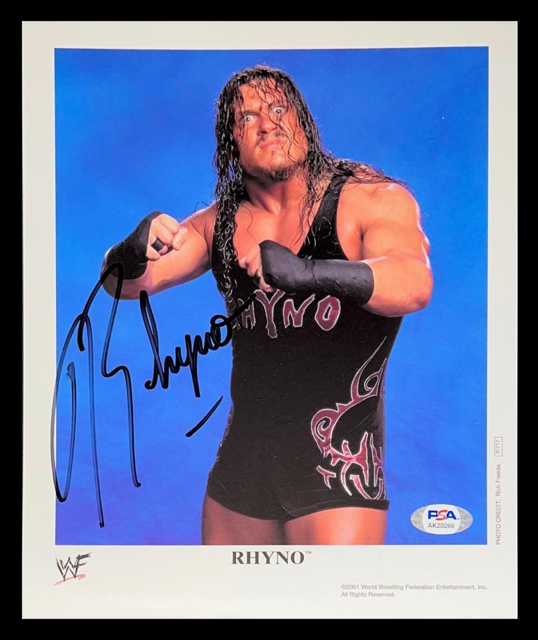 WWE RHYNO P-717 HAND SIGNED AUTOGRAPHED 8X10 PROMO Photo Poster painting WITH PSA DNA COA