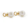 14K Yellow Gold Near-round Fresh-water Pearl Etud Earrings