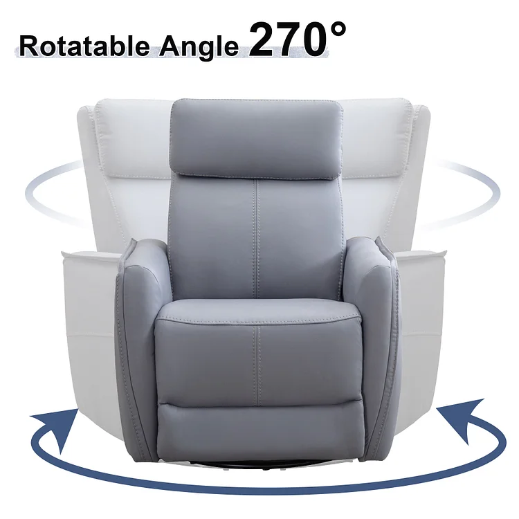 Bestier Swivel Rocker Recliner Chair, Electric Glider Reclining Sofa with USB Ports, Rocking Chair, Grey
