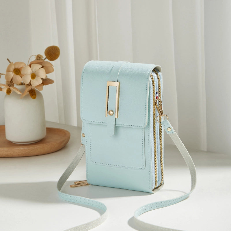 Women’s Solid Color Pu Leather Zipper Wallets