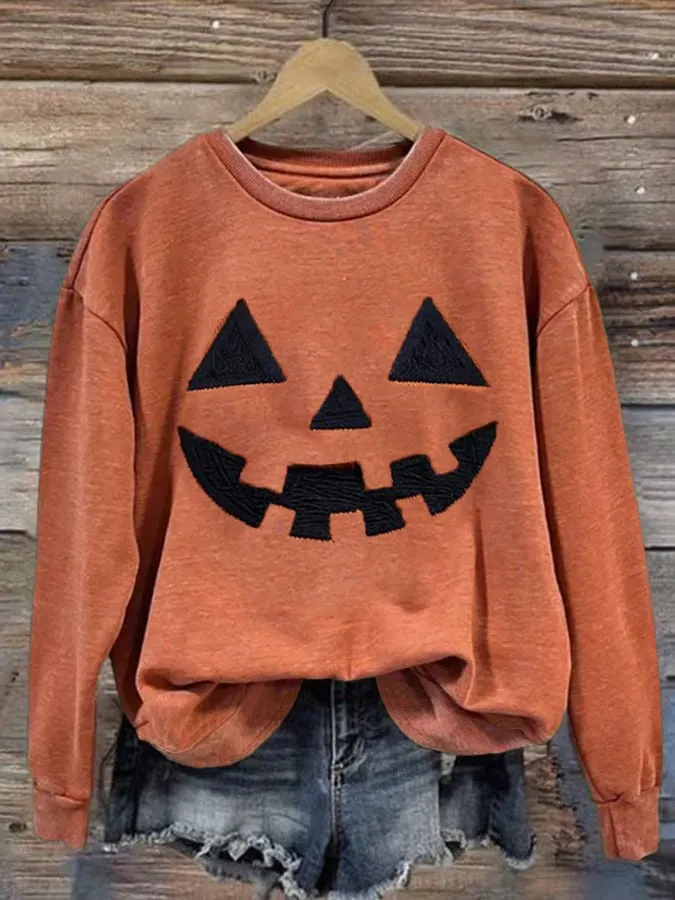 Women's Autumn Style Print Crew Neck Sweatshirt 
