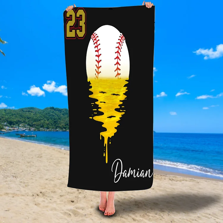 Personalized Kids Baseball Beach Towel For Summer&Beach|DYTowel95