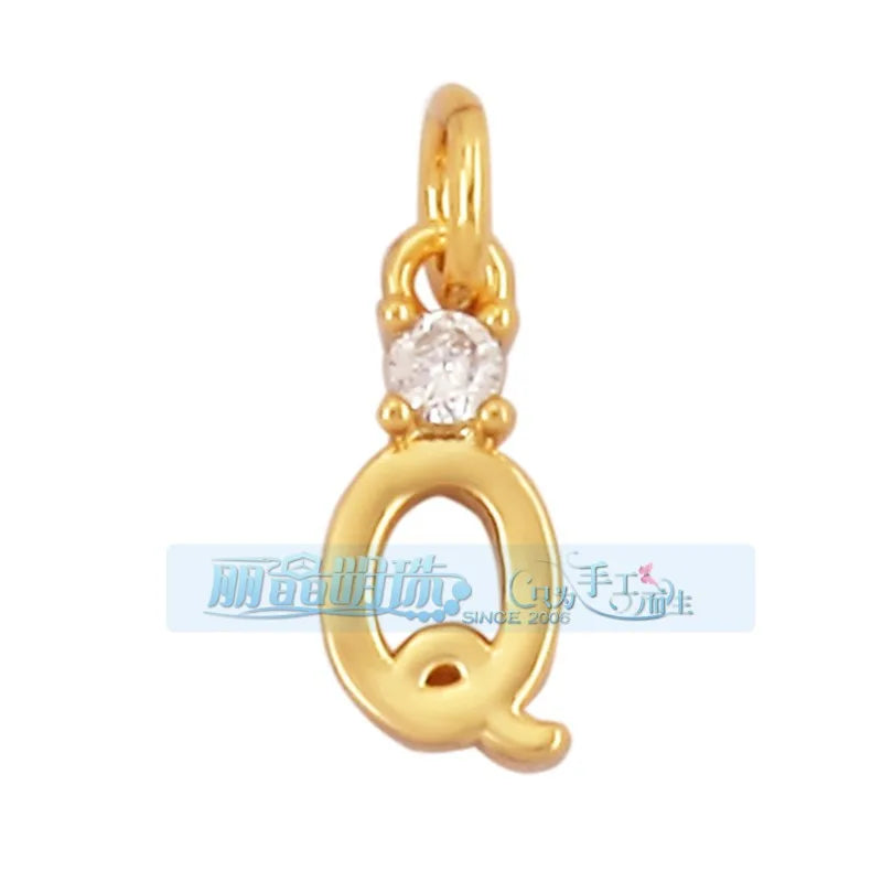 1 Piece 15 * 19mm Hole 5~5.9mm Copper Zircon Letter Heart Shape Pendant Jewelry Accessories