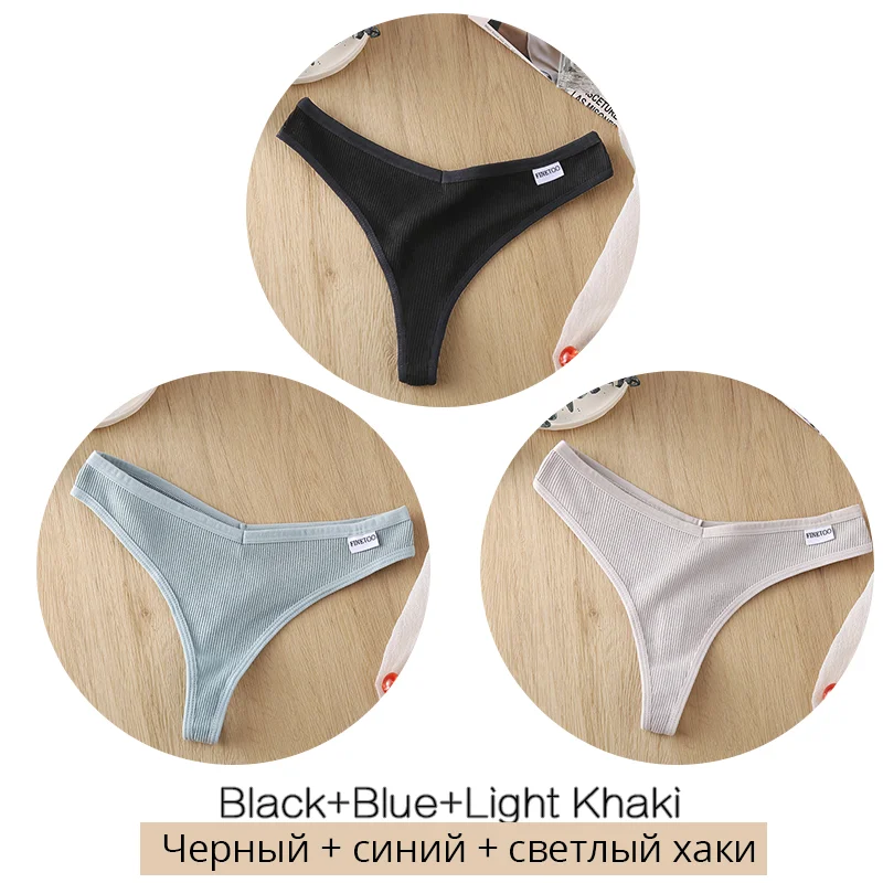 Billionm Sexy Panties Cotton Thongs Women Underwear Striped G-String Sexy Lingerie Soft Female Underpants Girls G-String Panties