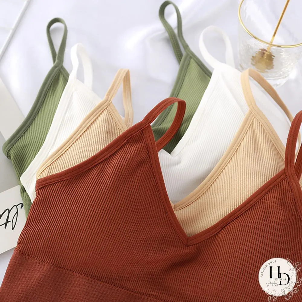 Womens Seamless Bras for Deep Neck Steel Ring Underwear Detachable Vest Sports Short Top