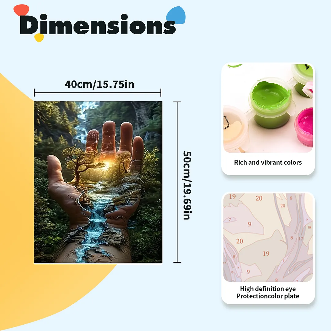 Hand Scenery DIY Paint By Numbers Kit on Canvas 40x50cm Without Frame Paint by Numbers Kits Drawing Paintwork for Beginners Adults Gift Home Wall Decor