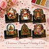 6pcs DIY Christmas Atmosphere 3D standing Diamond Painting Greeting Card
