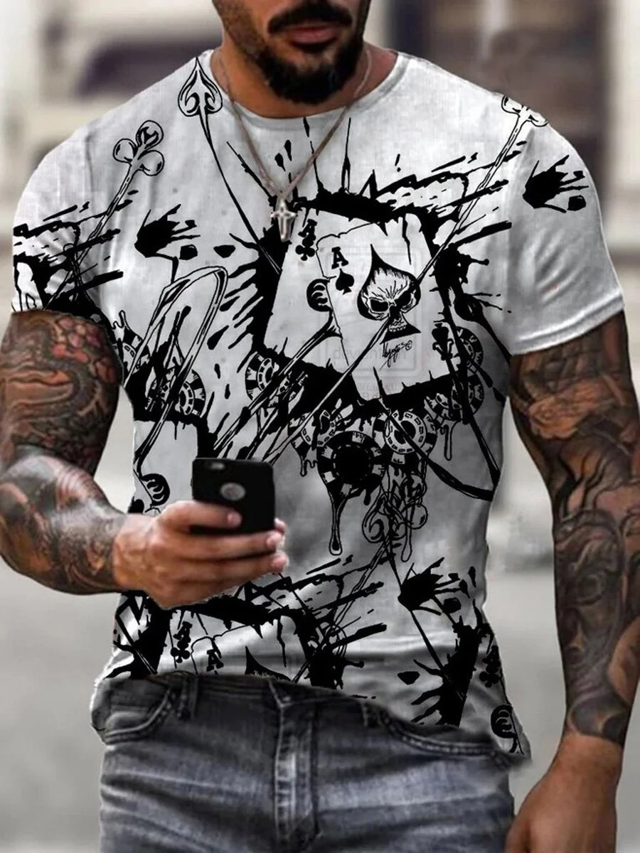 Men's Poker Printed T-shirt