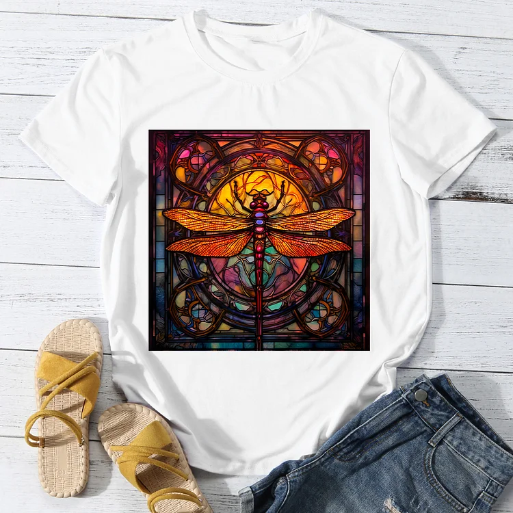 Church Haunting Dragonfly Women Round Neck T-shirt - BSTCA0078