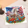 Diamond Painting-DIY Framed Crystal Rhinestone American Flag and Horse(25x25cm)