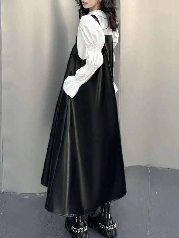 Mesh Asymmetric Pleated Midi Dress main image 0