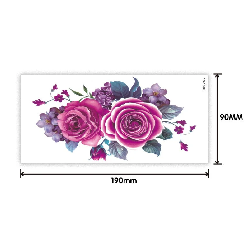 Waterproof sweat female flower tattoo sticker Ladies flower rose peony plum blossom tattoo sticker
