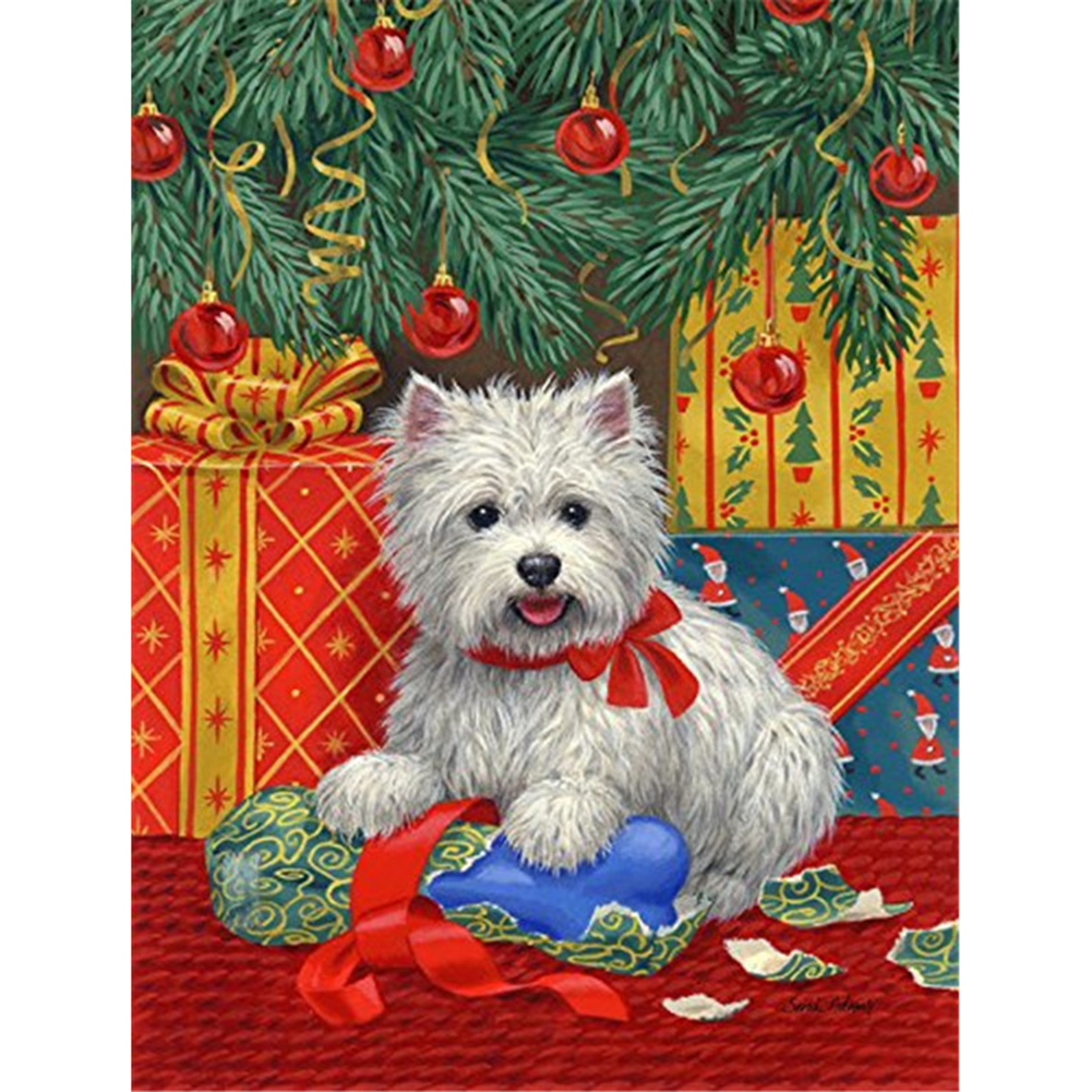 

(Multi-Size) Christmas Puppy - Round/Square Drill Diamond Painting - 30*40CM, Round diamond 30*40cm, 501 Original