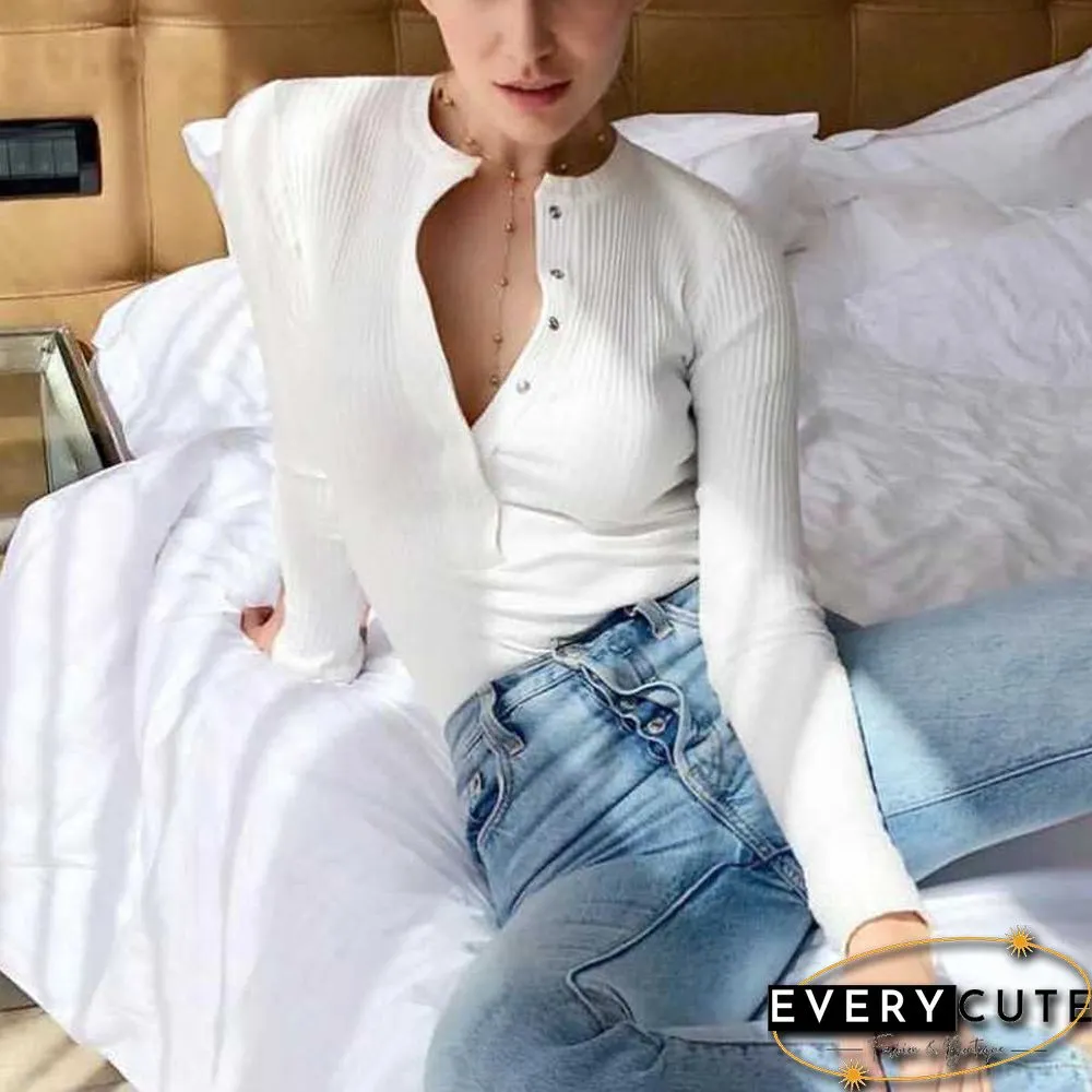 Snap Ribbed High Leg Long Sleeve Bodysuit