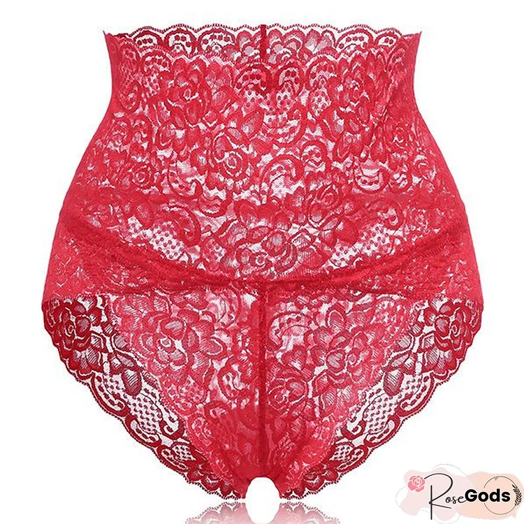 Plus Size High Waisted Lace Tummy Shaping Panty