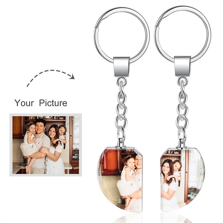 Custom Photo Keychain Crystal Keychain Couple's Gifts