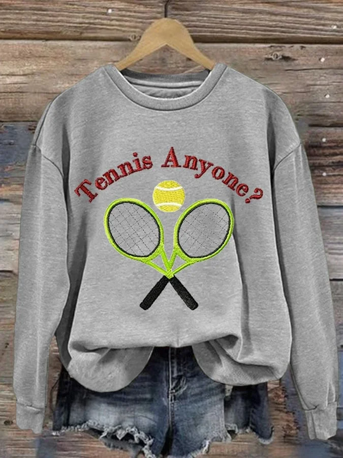 Women's Tennis Anyone Printed Casual Sports Sweatshirt socialshop