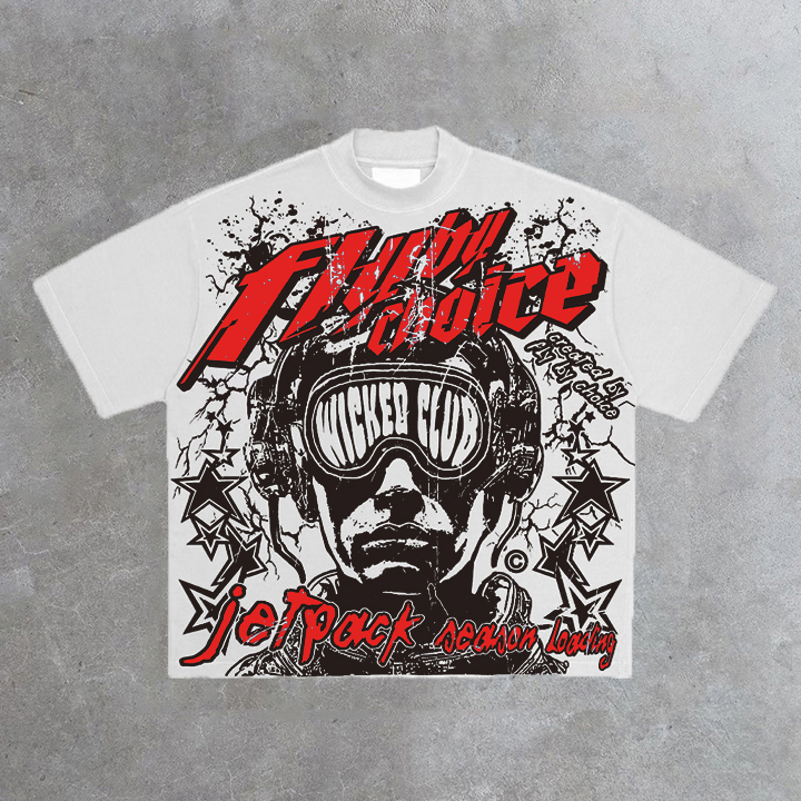 Vintage Fly By Choice Death In Red Graphic Cotton T-Shirt - SOPULA