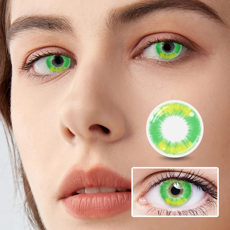 NEBULALENS Boundless Fire Eye Green Colored Contact Lenses NEBULALENS