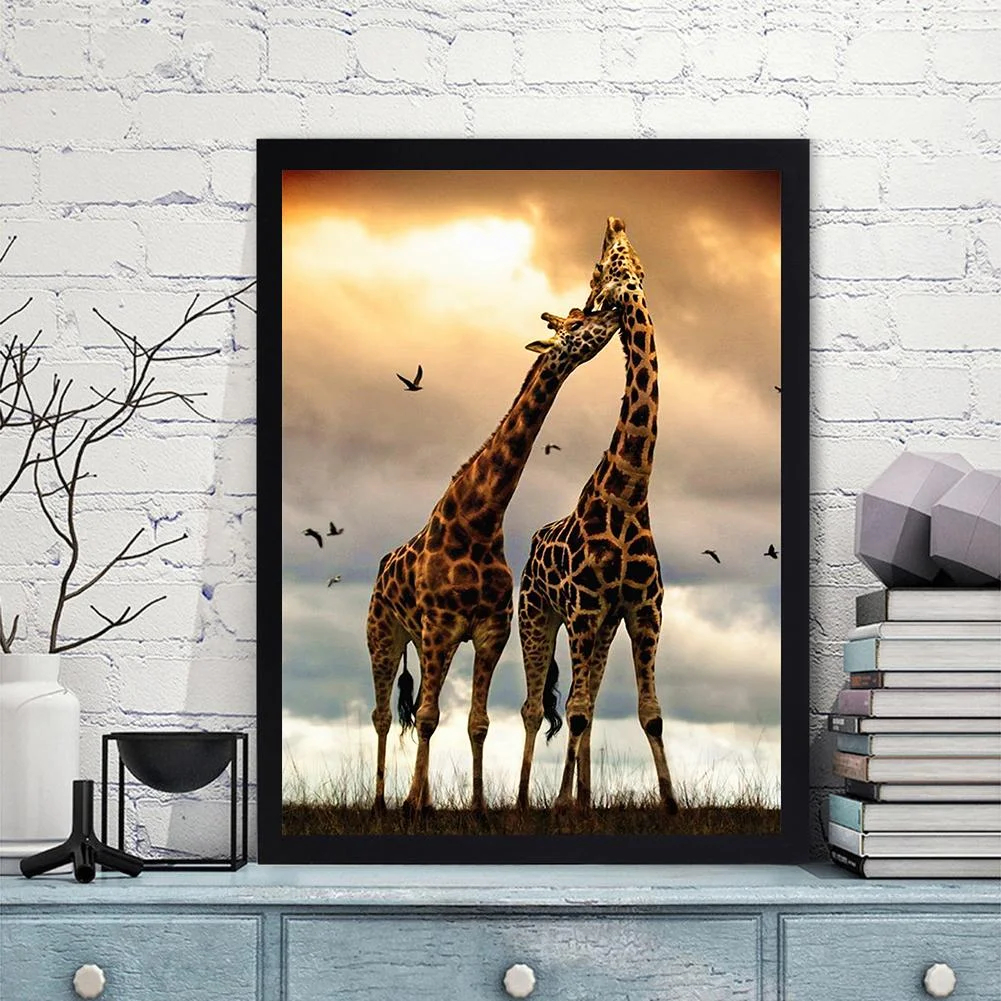 Full Round Diamond Painting 30*40cm - Giraffe