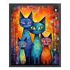 Abstract Cat Painting-11CT Stamped Cross Stitch 40*50cm/15.75*19.69in