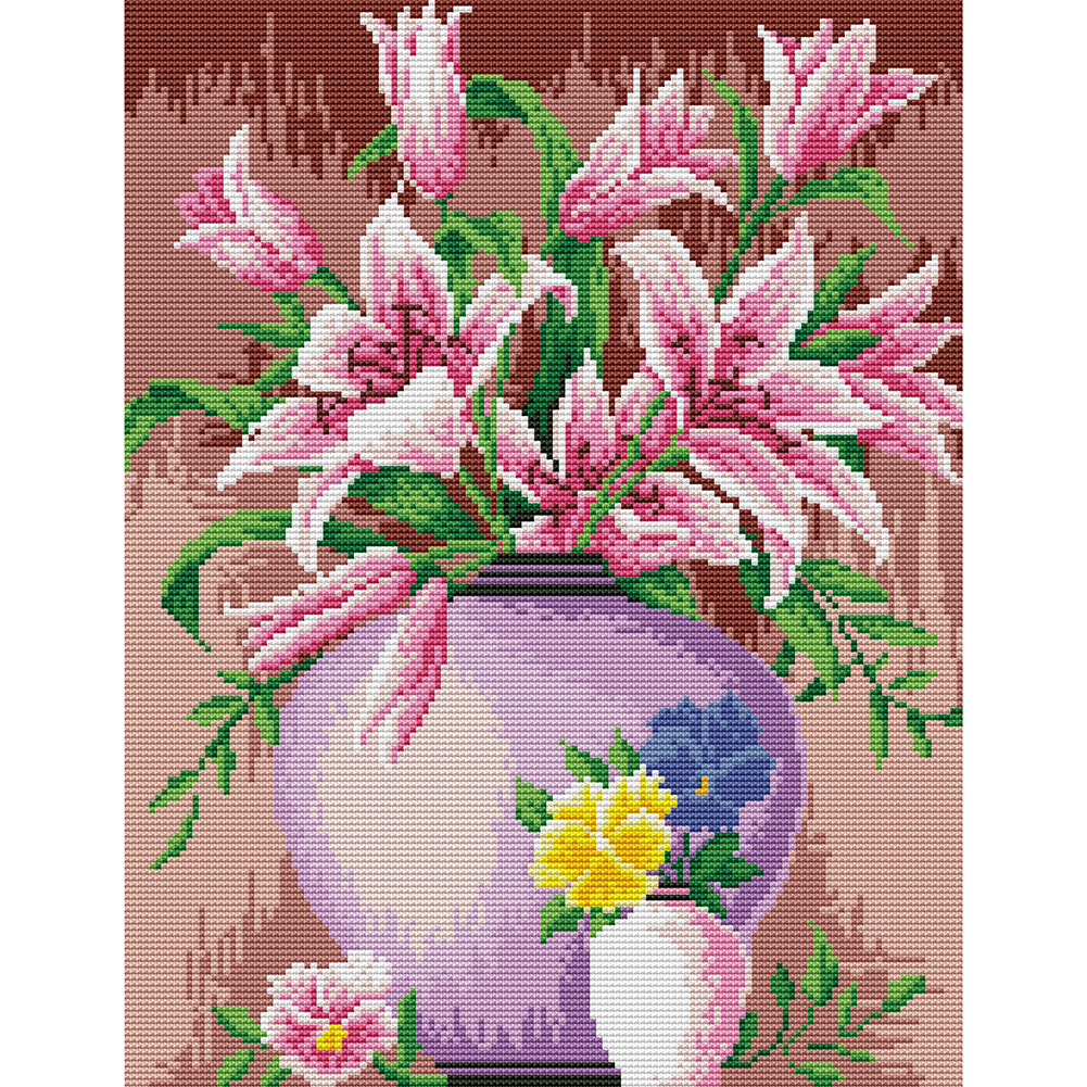 

Table Flowers - 11CT Stamped Cross Stitch - 45*35CM, 501 Original