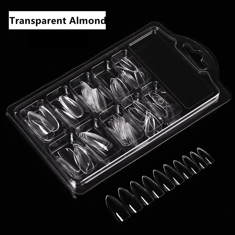 Full/Half Cover Fake Nail Artificial Press on Long Ballerina Clear/Natural/white False Nails Coffin Nails Art Tips Manicure Tool-Nail Inspo