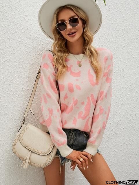 Round Neck Drop Shoulder Sweater