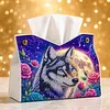 DIY PU Diamond Painting Tissue Box Kit Desktop Tissue Holder with Rhinestone Diamond Desk Decorative Tissue Box for Adults Desktop Storage Organizer