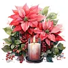 (Multi-Style)Christmas Flowers Candles-Full Round Diamond Painting 30*30CM
