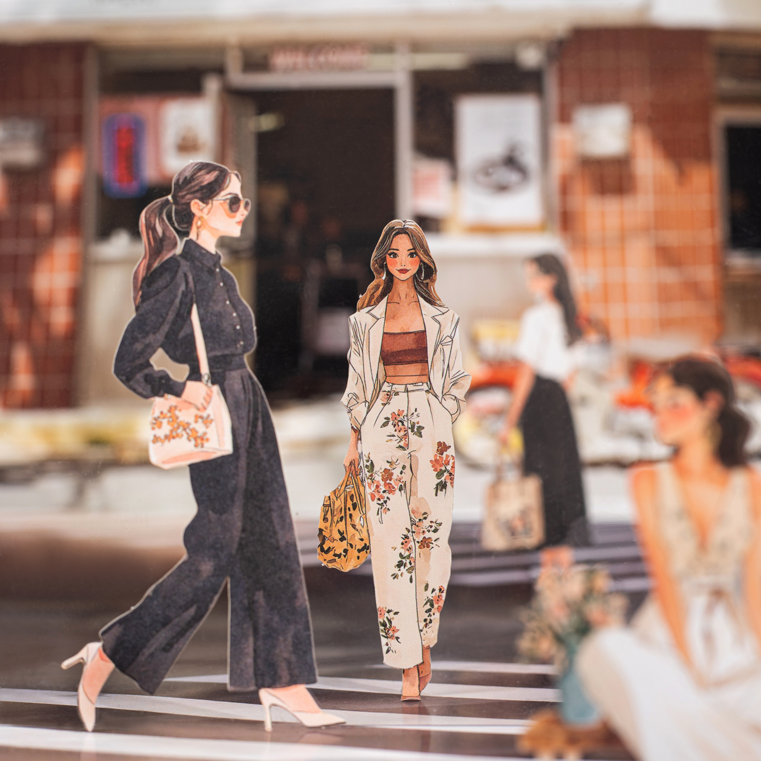 스티커 - 어반걸 시리즈 빈티지 캐릭터