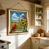 Sunflower Window Full 14CT 2 Strands DIY Printed Cross Stitch Kits 30x30cm