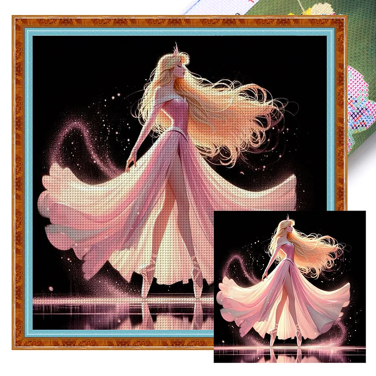 Disney Princess- 11CT - 3 Strands Threads Printed cross stitch - 40*40cm(Canvas)